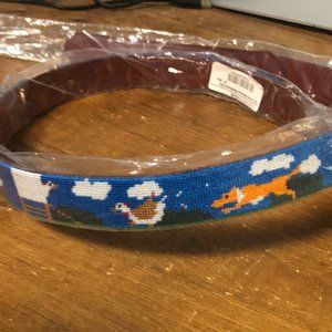 Fox in the Henhouse Needlepoint Belt